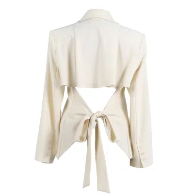 The Ethos Studio Women's White Selene Blazer - Ivory