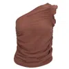 The Etta Collection Women's Agora One Shoulder Top Brown In Brown