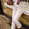 The Etta Collection Women's Cale Cord Trouser White In White