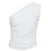 The Etta Collection Women's Agora One Shoulder Top White In White