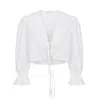 The Etta Collection Women's Nancy Blouse White In White