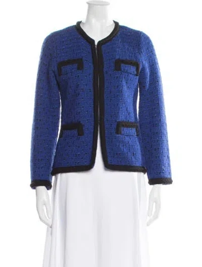 Pre-owned The Extreme Collection Tweed Pattern Jacket In Blue