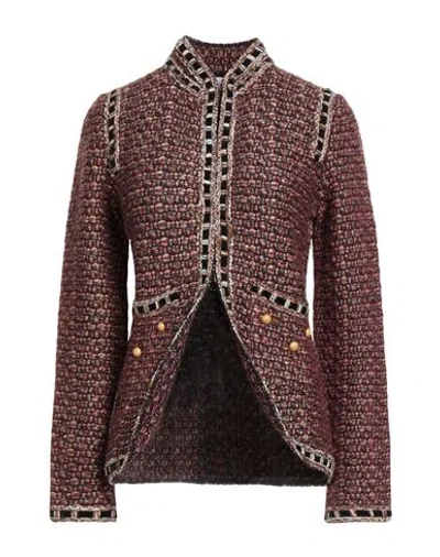 The Extreme Collection Woman Jacket Chocolate Brown Size L Polyacrylic, Viscose, Mohair Wool, Wool