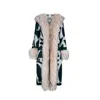 The Extreme Collection Women's Black Alpaca Merino Wool Longline Coat With Vegan Fur Details Joanne In Black