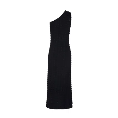 The Extreme Collection Women's Black Asymmetrical Knit Dress