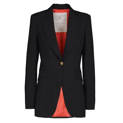 The Extreme Collection Women's Black Blazer Single-button With Gold Details Atelier