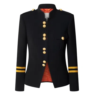 The Extreme Collection Women's Black Blazer With Gold Braid Claudia London