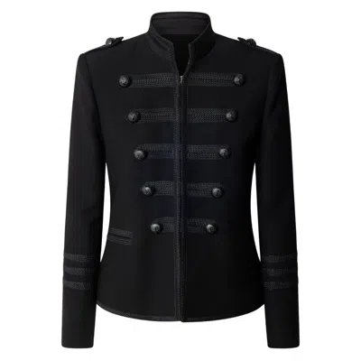 The Extreme Collection Women's Black Brooklyn Military Hussar Jacket With Ornamental Braiding - Limited Edition