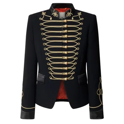 The Extreme Collection Women's Black / Gold Black Military Blazer Isaura – Limited Edition In Multi