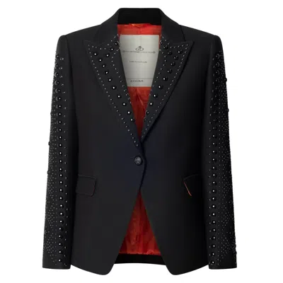 The Extreme Collection Women's Black Lord Byron Hand-studded Tailored Blazer - Limited Edition