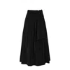The Extreme Collection Women's Black Taffeta Midi Skirt With Bow
