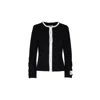The Extreme Collection Women's Black Tweed Jacket With Contrasting Black Trim And Button Details Baptiste In Black