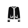 The Extreme Collection Women's Black Tweed Jacket With Pearl-embroidered Trim And Vintage-inspired Pockets René In Black