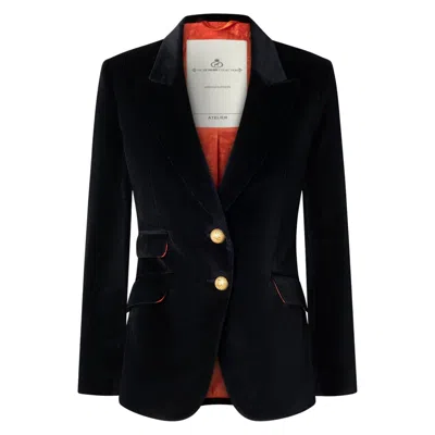 The Extreme Collection Women's Black Velvet Blazer Oliva
