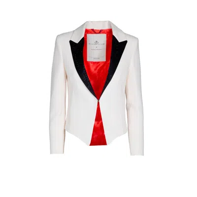 The Extreme Collection Women's Black Virna Torera Crepe Blazer