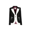 The Extreme Collection Women's Black / White Black Blazer With White Contrasting Lapels And Tailored Silhouette Ofelia In Black/white