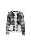 The Extreme Collection Women's Black / White Geneva Ivory Short Houndstooth Jacket In Black