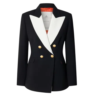 The Extreme Collection Women's Black / White Iconic Code 01 Designer Monochrome Blazer - Limited Edition In Multi