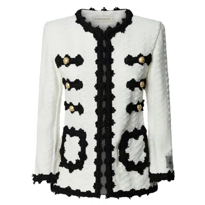 The Extreme Collection Women's Black / White Oliver Monochrome Structured Knit Jacket - Limited Edition In Multi