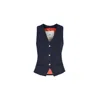 The Extreme Collection Women's Blue Atelier Navy Pinstripe Vest