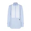 The Extreme Collection Women's Blue Cotton Pintuck Shirt Constanza In Blue