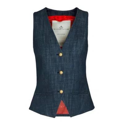 The Extreme Collection Women's Blue Fitted Denim Vest