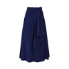 The Extreme Collection Women's Blue Navy Taffeta Midi Skirt With Bow