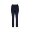 The Extreme Collection Women's Blue Olivia Navy Straight Premium Crepe Pants