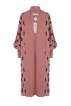The Extreme Collection Women's Blue / Pink Sophie Long Pink Backed Coat In Pink