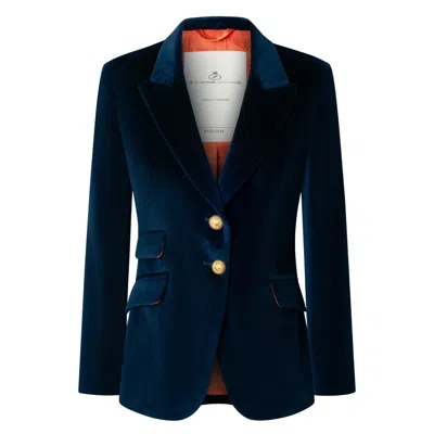 The Extreme Collection Women's Blue Velvet Blazer Oliva