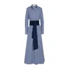 The Extreme Collection Women's Blue / White Cornelia Vichy Printed Midi Shirt Dress With Tie Belt
