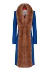 The Extreme Collection Women's Blue Zafiro Cosette Long Coat In Blue