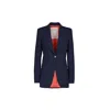 The Extreme Collection Women's Bold Navy Blue Single-breasted Blazer With Gold Buttons Benedetta