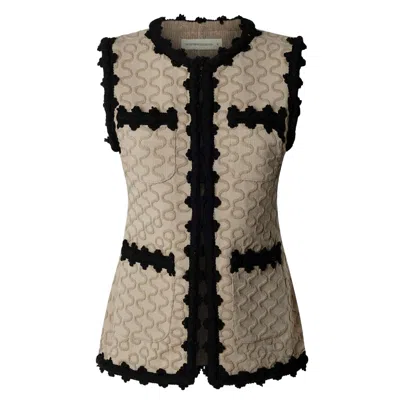 The Extreme Collection Women's Brown / Black Tristan Structured Knit Waistcoat - Limited Edition In Multi