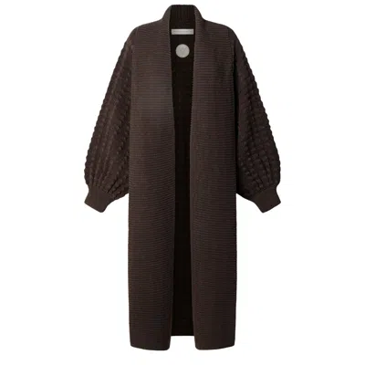 The Extreme Collection Women's Brown Long Knit Cardigan Dominic