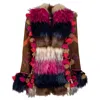 The Extreme Collection Women's Brown Mathis Fur-effect Jacquard Wool Jacket