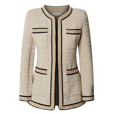 The Extreme Collection Women's Brown Prince Tweed-knit Structured Jacket - Limited Edition