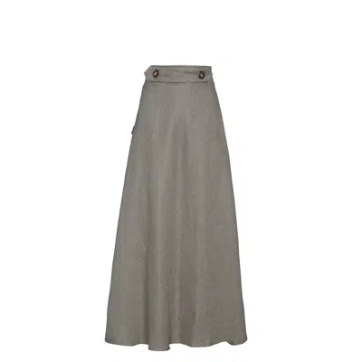 The Extreme Collection Women's Eba Green Linen A-line Skirt