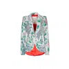 The Extreme Collection Women's Elegant Single-button Jacket With Vibrant Botanical Design Allegra In Yellow