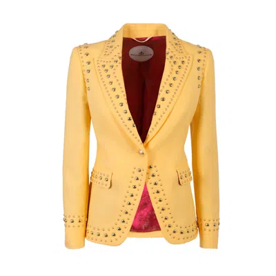 The Extreme Collection Women's Florence Yellow Linen Blazer