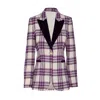 The Extreme Collection Women's Giulia Purple Checkered Blazer