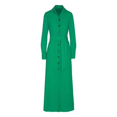 The Extreme Collection Women's Green Crepe Shirt Dress Cornelia
