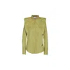 The Extreme Collection Women's Green Organic Cotton Pleated Bee Print Shirt In Green