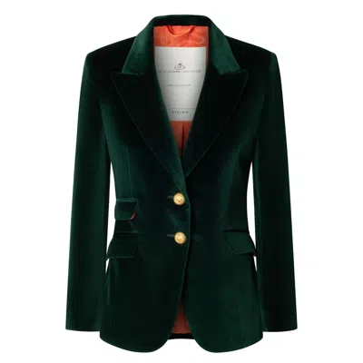 The Extreme Collection Women's Green Velvet Blazer Oliva