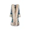 The Extreme Collection Women's Grey / Green Alpaca And Merino Wool Oversized Chunky Knit Long Cardigan Zoe In Grey/green