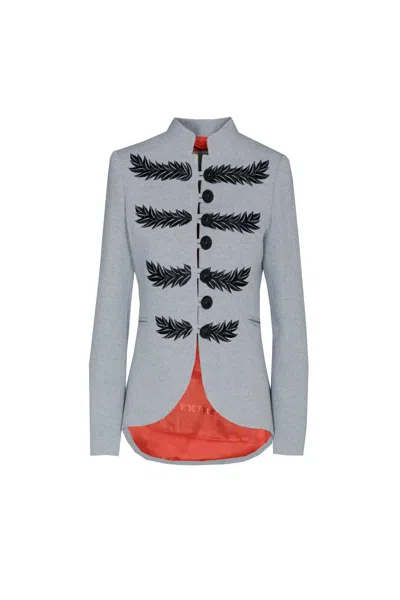 The Extreme Collection Women's Grey Renata Cipriani Pearl Blazer In Gray