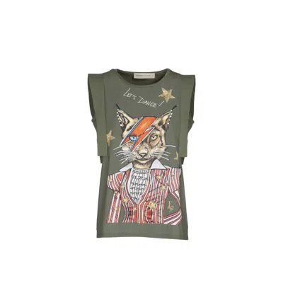 The Extreme Collection Women's Limited Edition Short Sleeve Green Organic Cotton  Let's Dance T-shirt