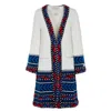 The Extreme Collection Women's Loretta Alpaca Merino Wool Ecru Longline Coat In Multi