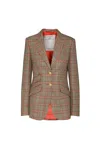 The Extreme Collection Women's Mac Hardy Caramel Check Blazer In Brown