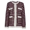 The Extreme Collection Women's Merlot Houndstooth Short Jacket Margot In Brown